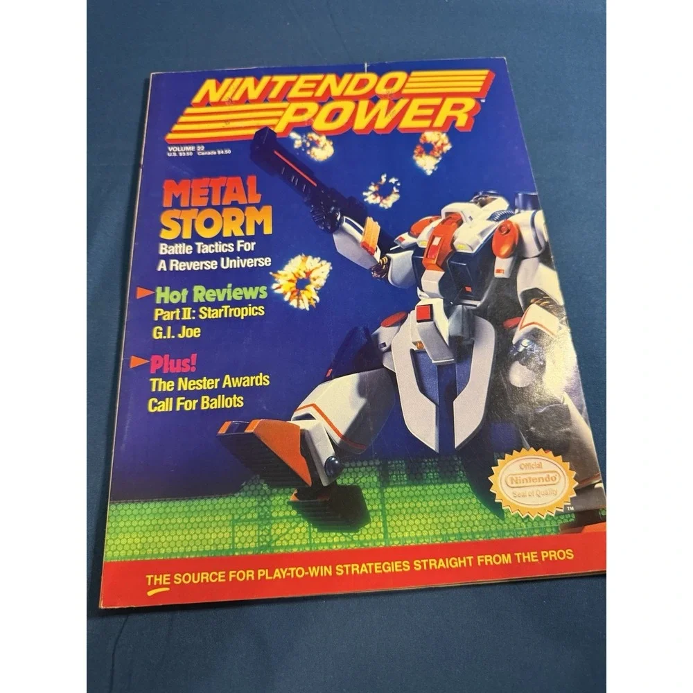 Nintendo Power Magazine Vol 22 Dec 1989 Metal Storm StarTropics GI Joe Nester Aw